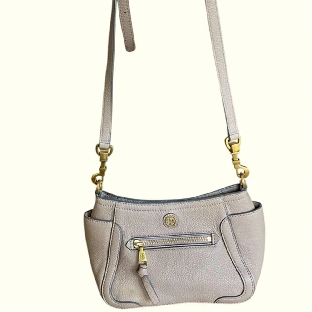 Tory‎ Burch EUC Frances Leather Mini Crossbod/shoulder Bag french Grey